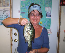 Lady with crappie fish Norfork Lake