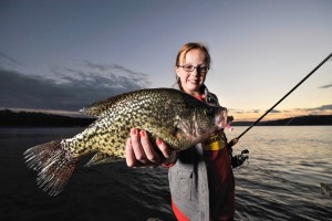 Girl with crappie fish