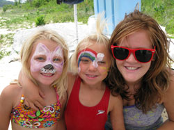 Girls with face painting at Norfork Lake