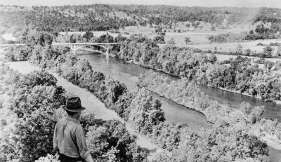 Bridge over Norfork River before lake was filled