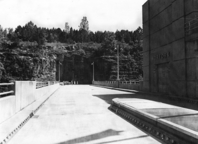 Norfork Dam roadway in 1950