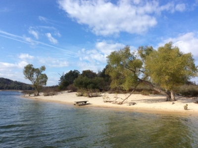 Norfork Lake beach at Sand Island