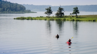 Canoes on Norfork Lake