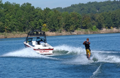 Water skiing on Norfork Lake